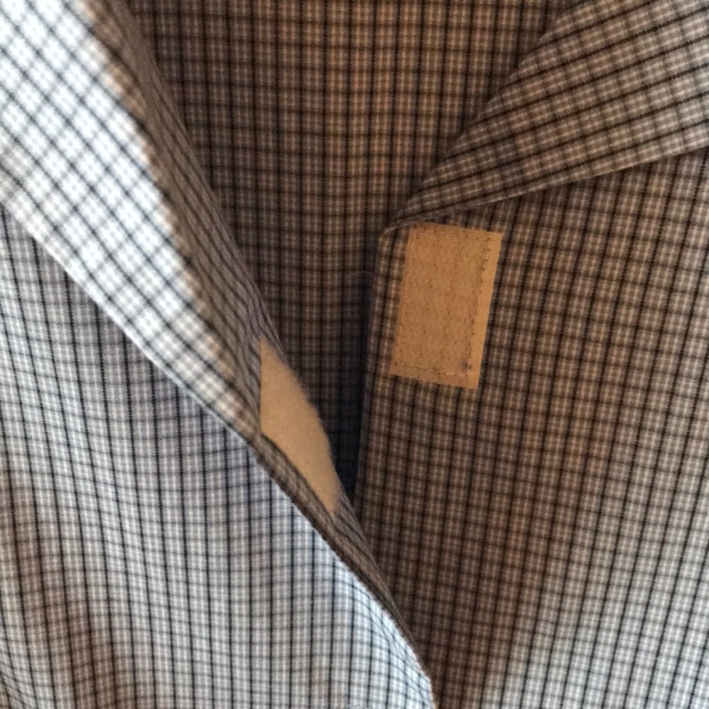 Blue shirt with tiny checks. Plus size - Picture 3 of 6